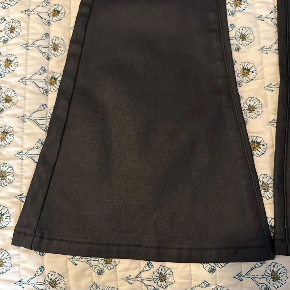 Edikted Black Leather High Waist Flare Pants - Picture 10 of 14